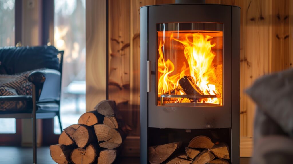 Brennender Kamin